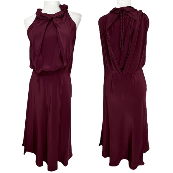 Fendi Dresses & Skirts - Fendi Women's Quiet Luxury Silk Ruffle Collar Sleeveless MIDI Dress EU 40